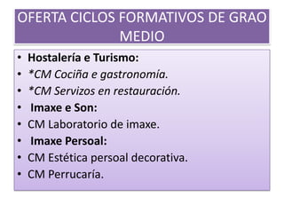 OPCIÓNS DO ALUMNADO QUE TEN 3 ou 4 MATERIAS AVALIADAS NEGATIVAMENTE DE 1º CURSO DE BACHARELATOMATERIAS AVALIADAS NEGATIVAMENTE EN 1º CURSO 1)REPETIR CURSO NA SÚA TOTALIDADE2)CURSAR as Materias Suspensas de 1º curso e completar con dúas ou tres materias de 2º curso (que no sexan de aprendizaxes progresivos ou que teñan igual denominación) e sempre que non coincidan no horario coas pendentes de 1º. De ser menor de idade con autorización dos seustitoreslegais.MATERIAS AVALIADAS NEGATIVAMENTE EN 2º CURSOAo finalizar 2º curso con materias suspensas, PODERÁ MATRICULARSE DELAS SEN NECESIDADE DE CURSAR DE NOVO AS MATERIAS SUPERADAS.