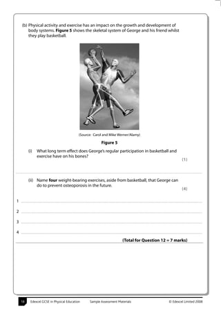Pep Gcse Coursework Example Basketball Edexcel GCSE PE More Sample Assessment Material | PDF