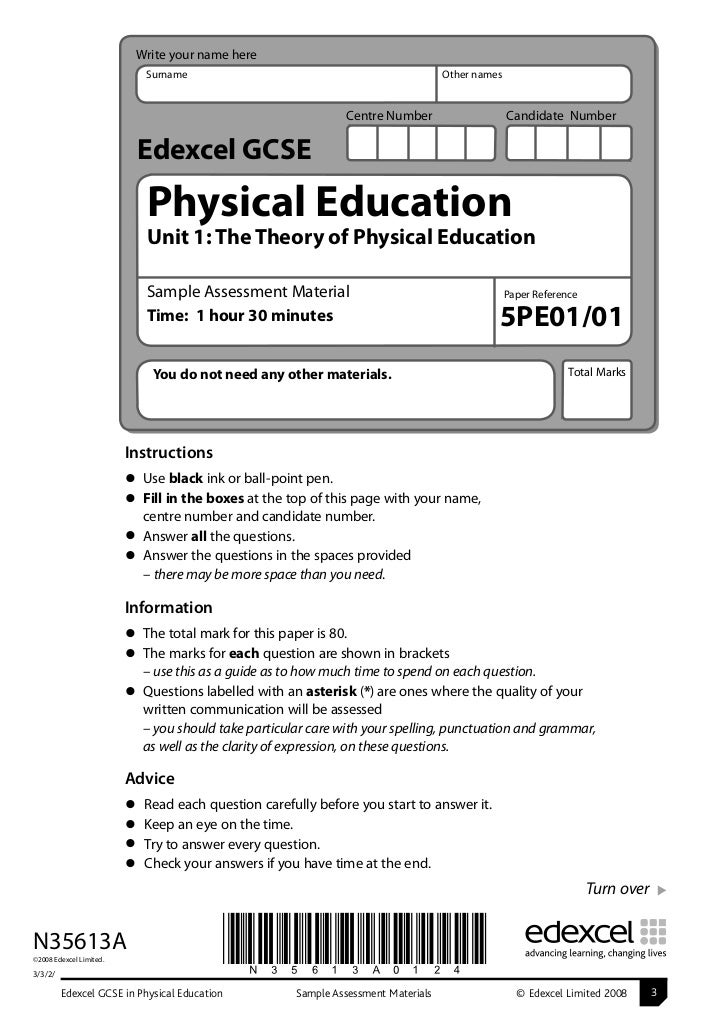 Edexcel pe gcse coursework