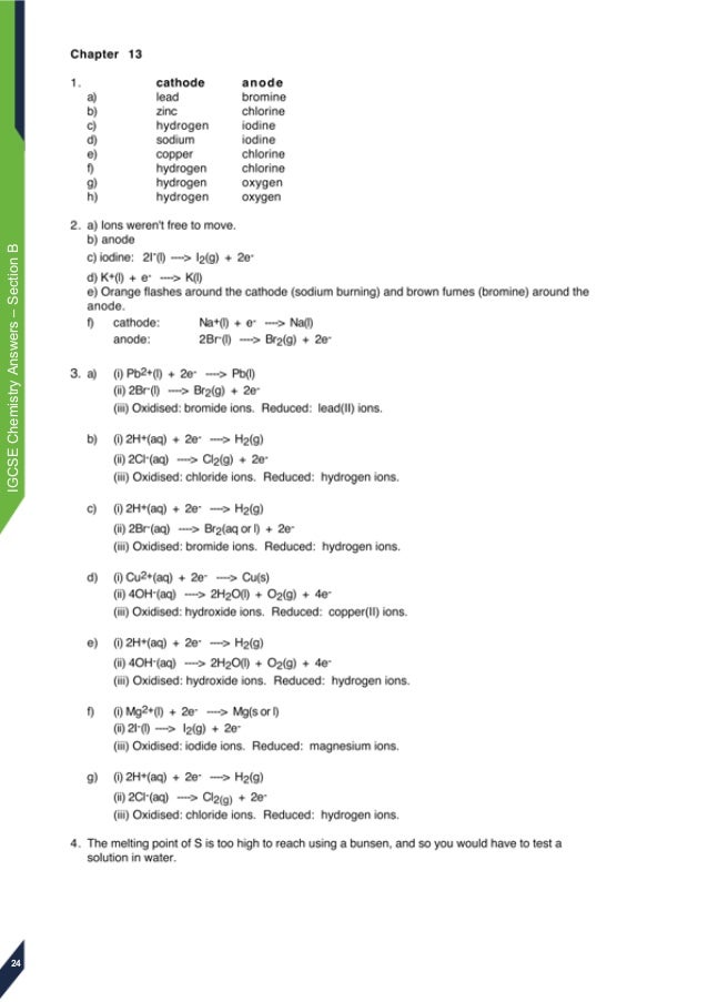 Edexcel Igcse Chemistry Answers