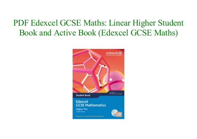 Edexcel Gcse Maths Linear Higher Student Book And Active Book Edexc