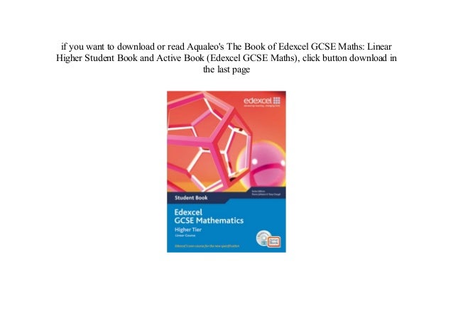 Edexcel Gcse Maths Linear Higher Student Book And Active Book Edexc