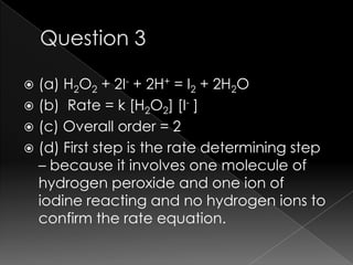 Edexcel rate of reaction questions A2 | PPTX