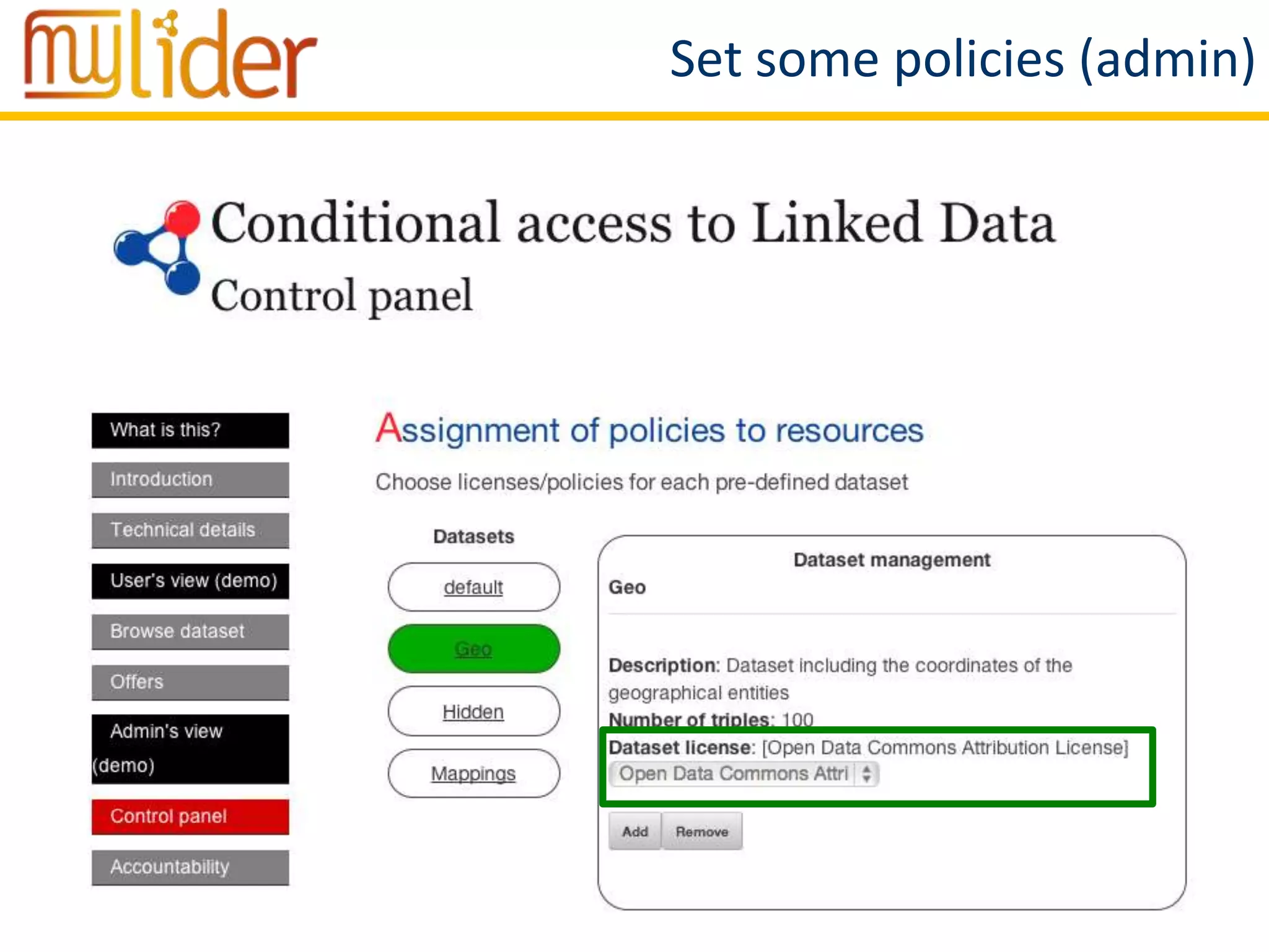 19/03/2014 23Daniel Vila-Suero
Set some policies (admin)
 