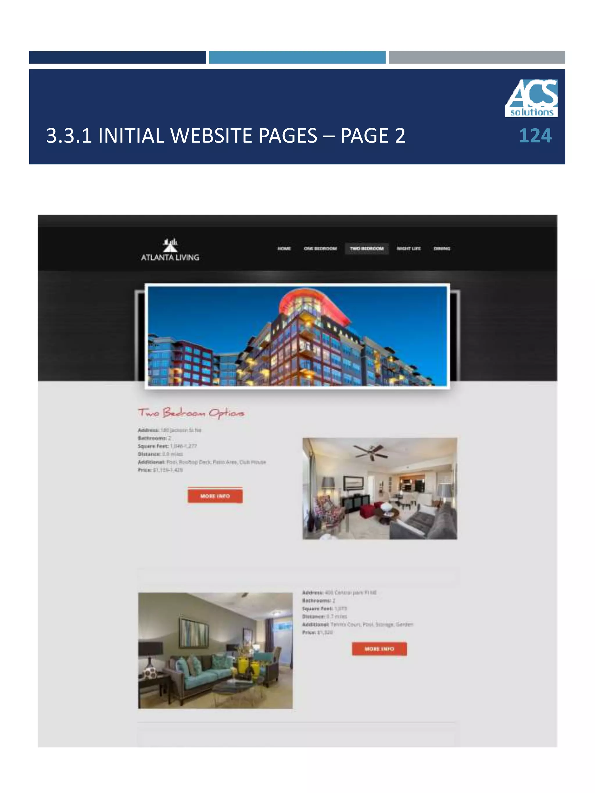 3.3.1 INITIAL WEBSITE PAGES – PAGE 2 124
 