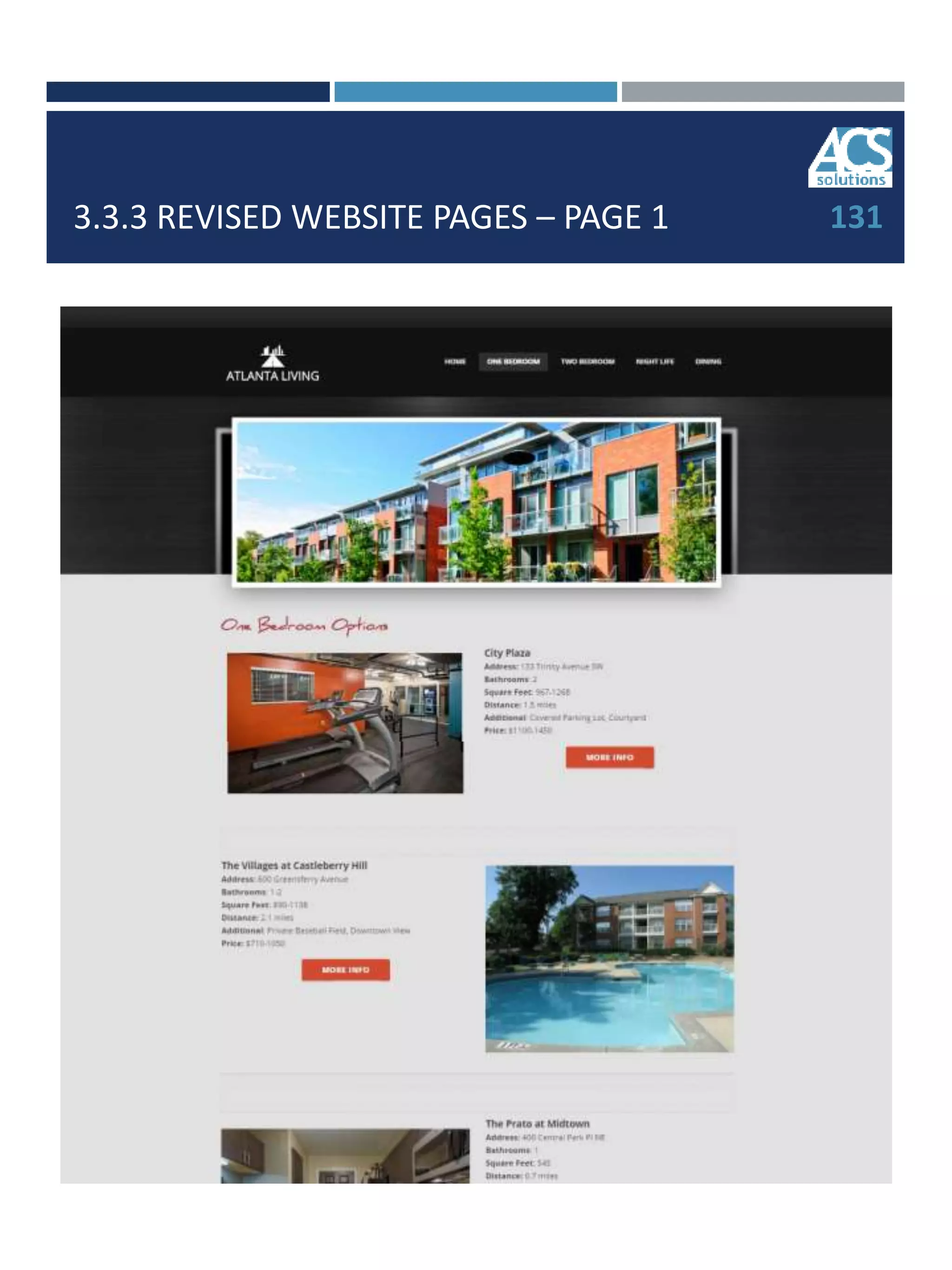 3.3.3 REVISED WEBSITE PAGES – PAGE 1 131
 