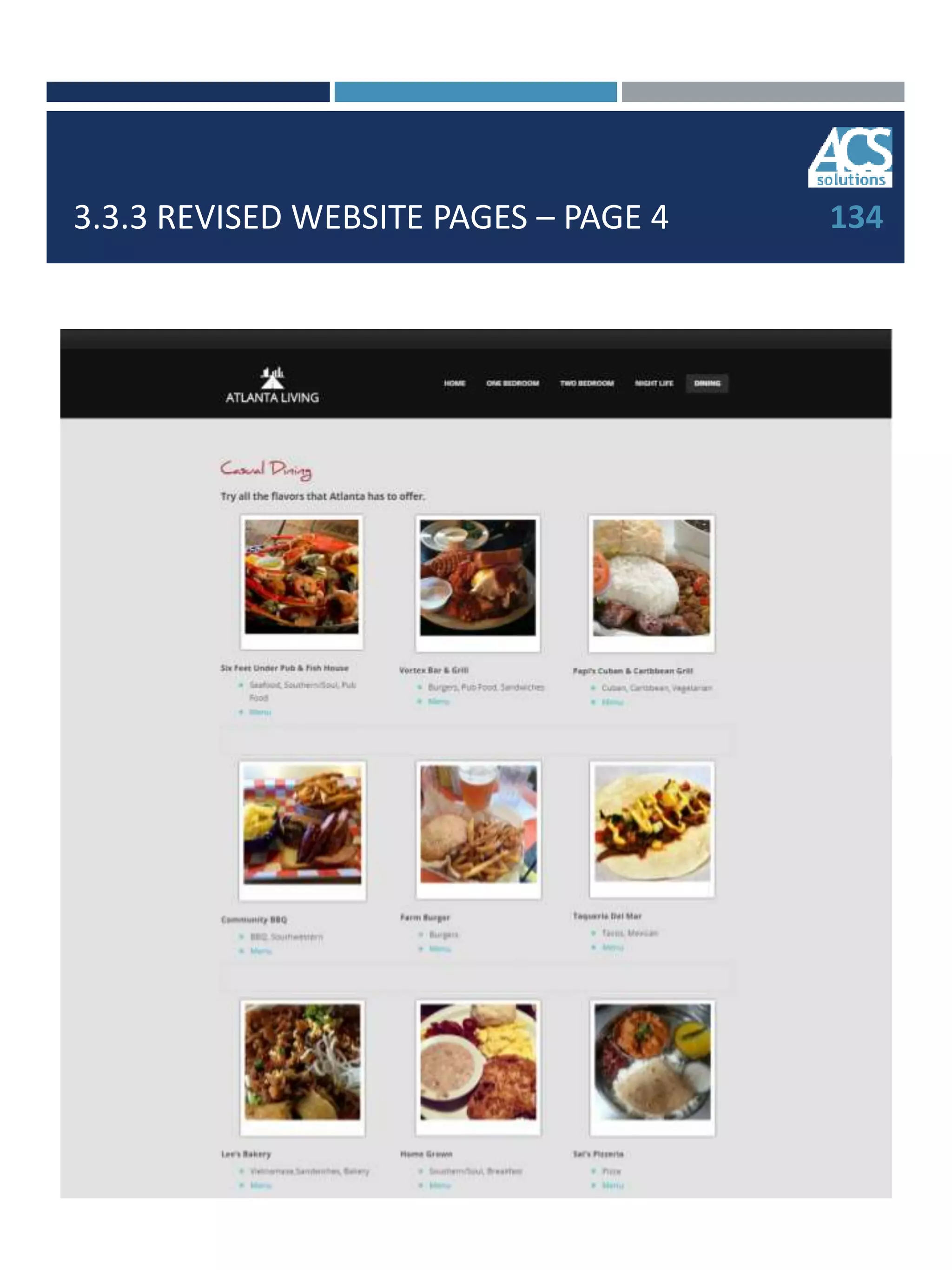3.3.3 REVISED WEBSITE PAGES – PAGE 4 134
 