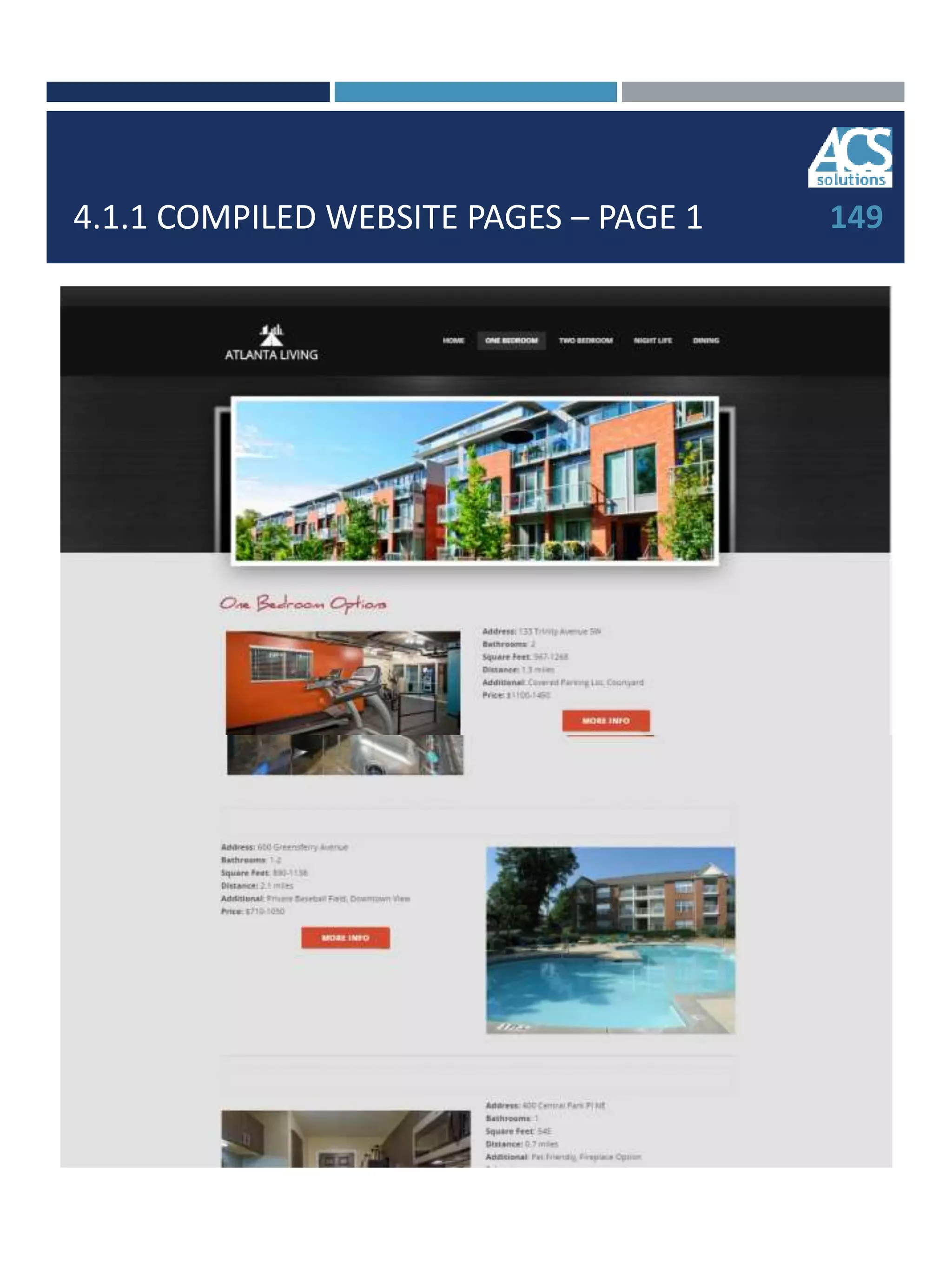 4.1.1 COMPILED WEBSITE PAGES – PAGE 1 149
 