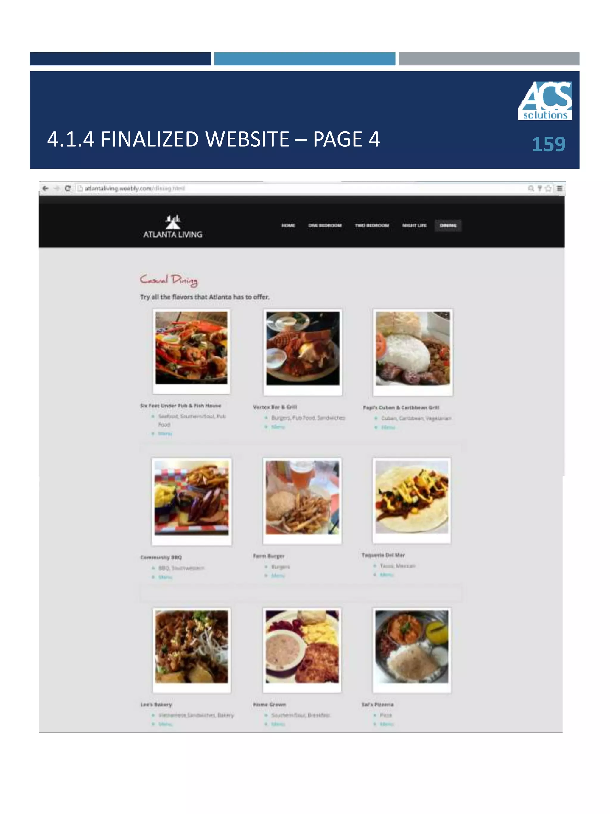 4.1.4 FINALIZED WEBSITE – PAGE 4 159159
 