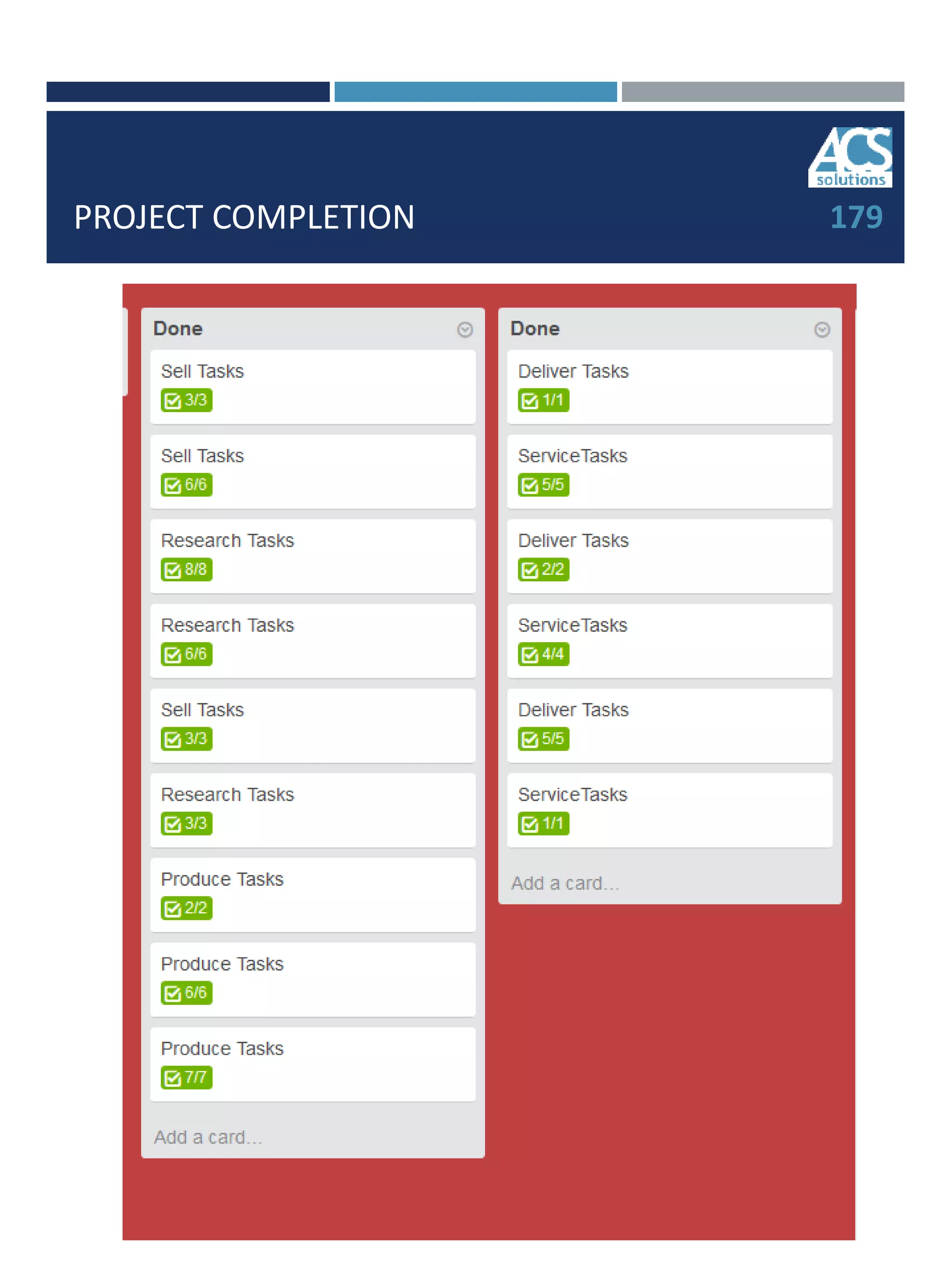 PROJECT COMPLETION 179
 