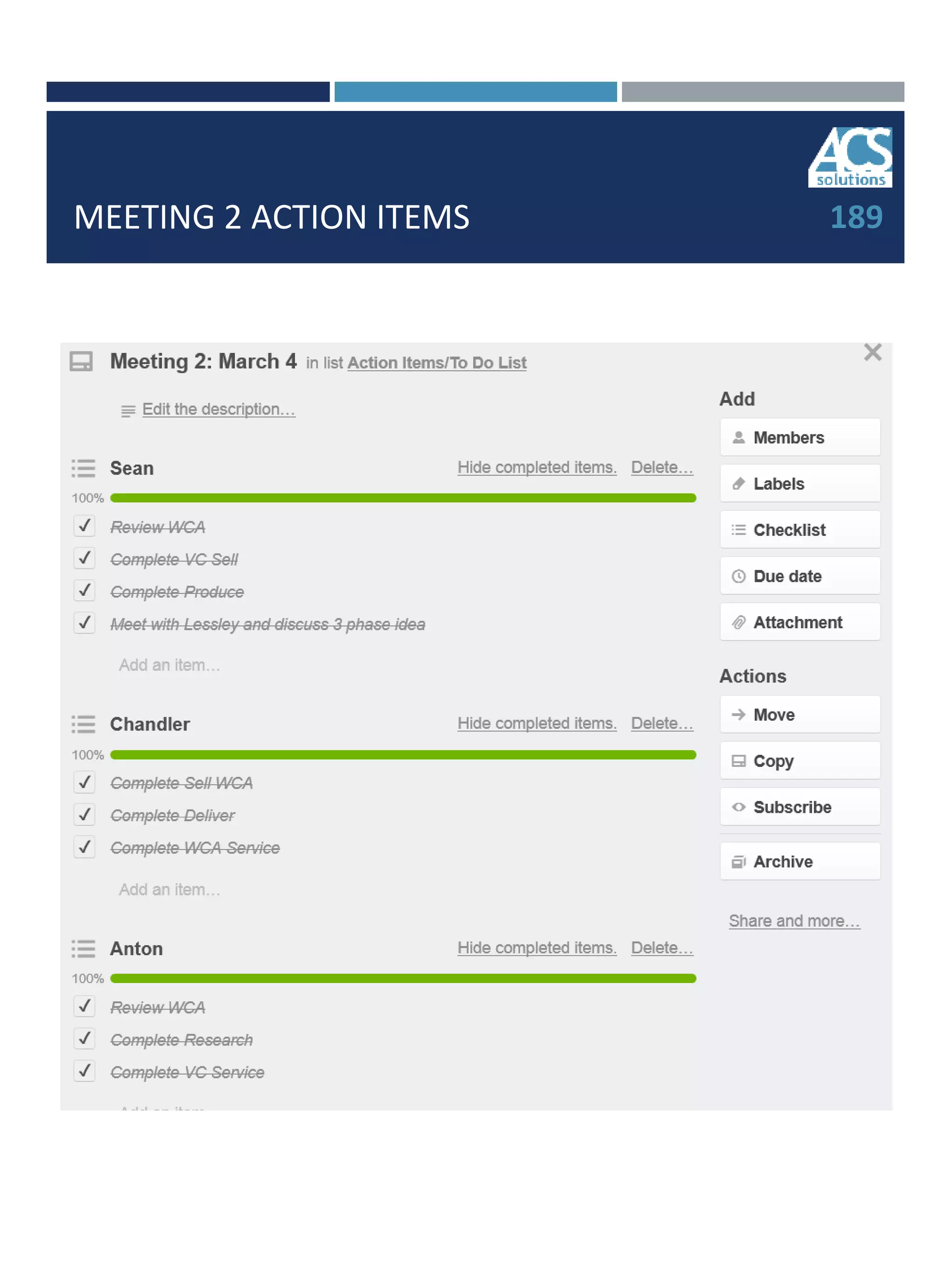 MEETING 2 ACTION ITEMS 189
 