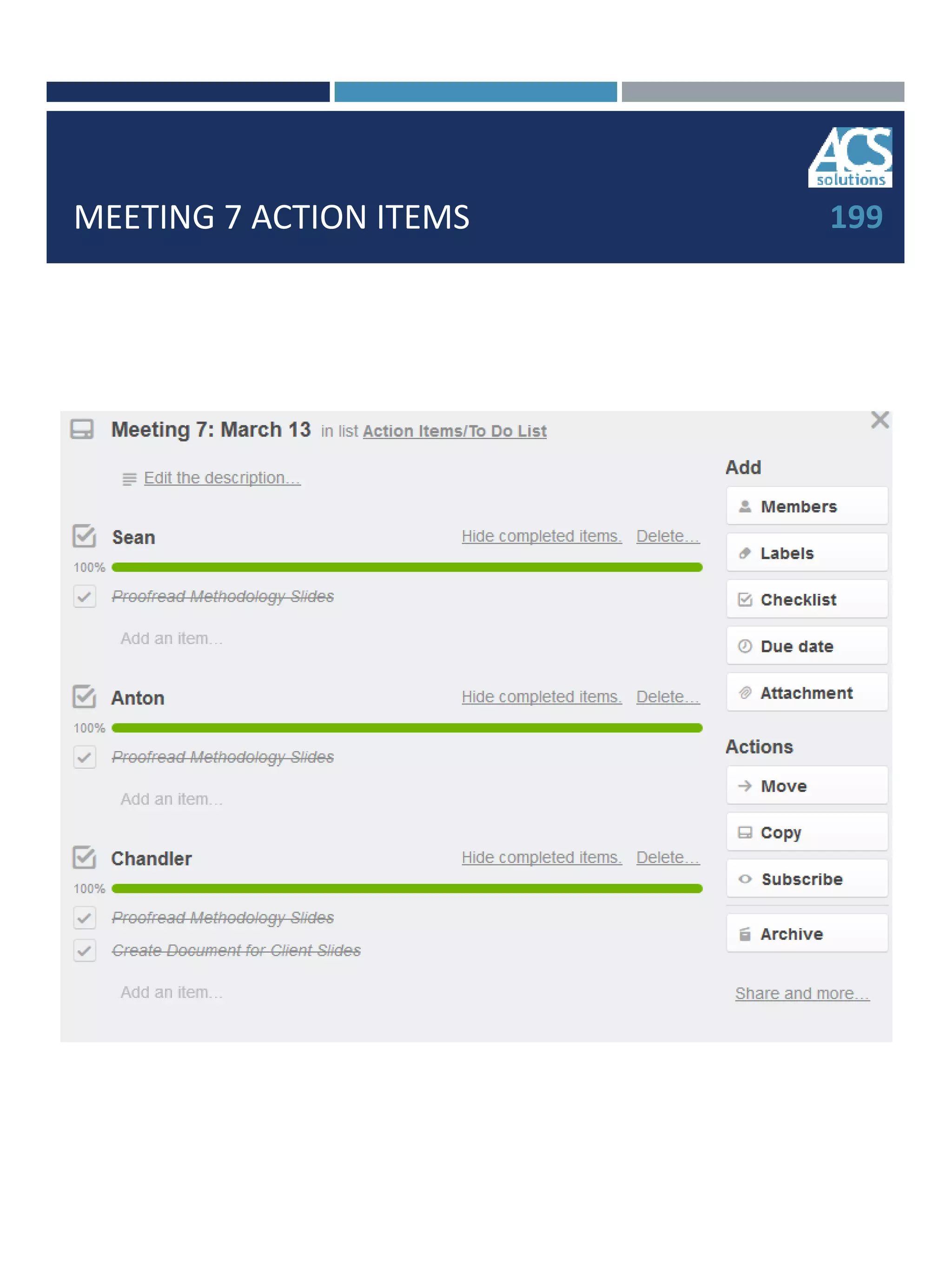 MEETING 7 ACTION ITEMS 199
 