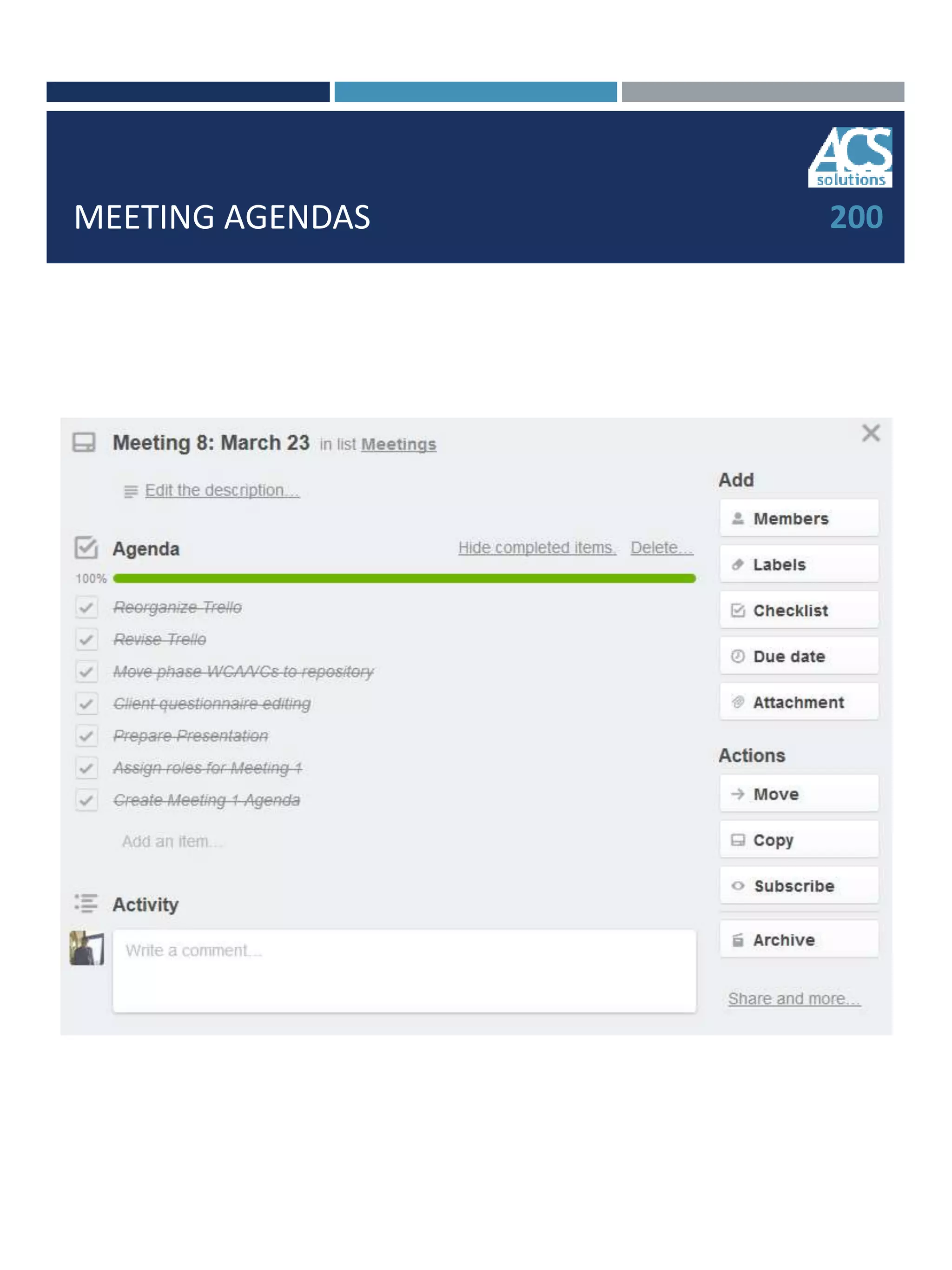 MEETING AGENDAS 200
 