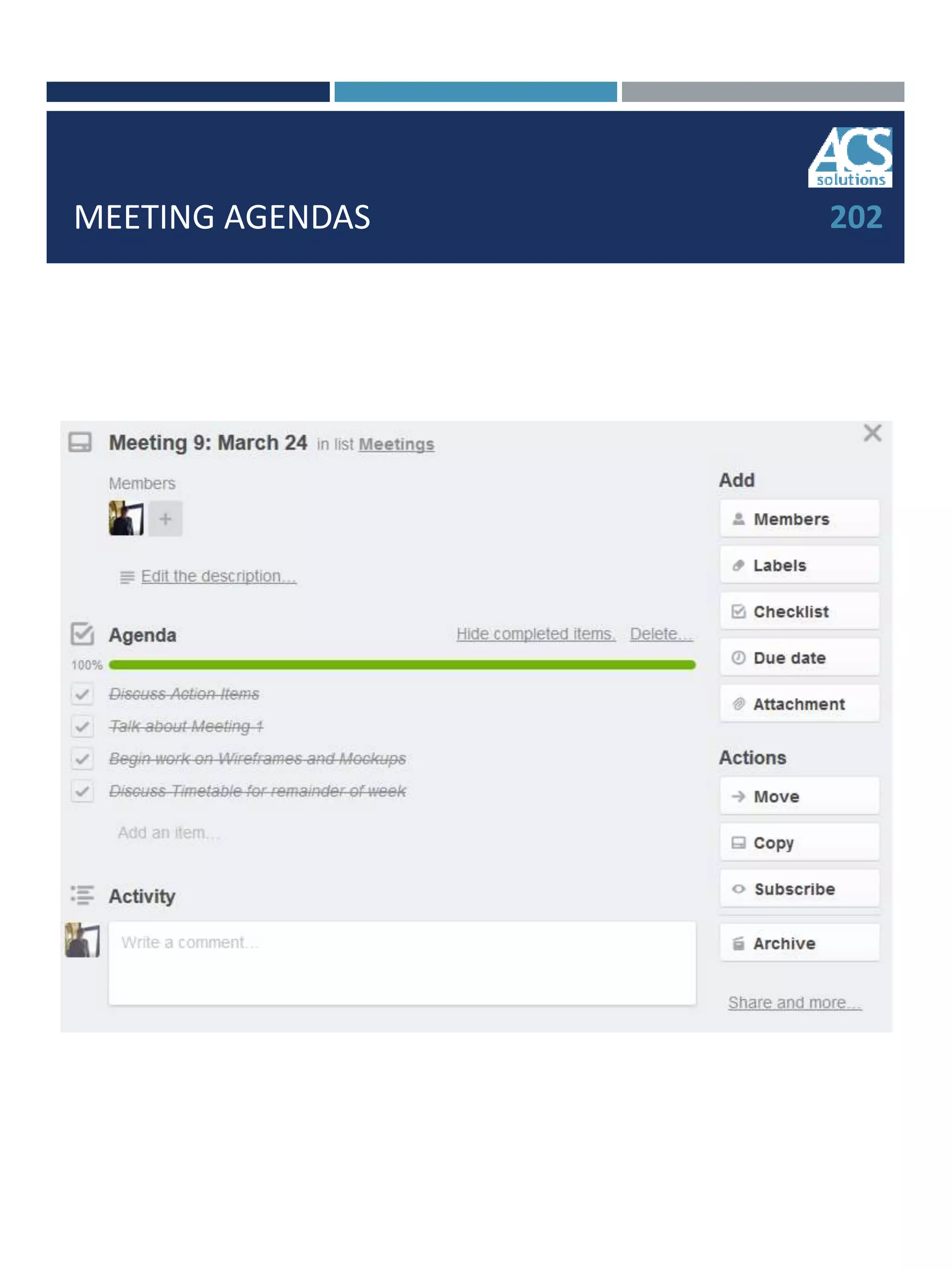 MEETING AGENDAS 202
 