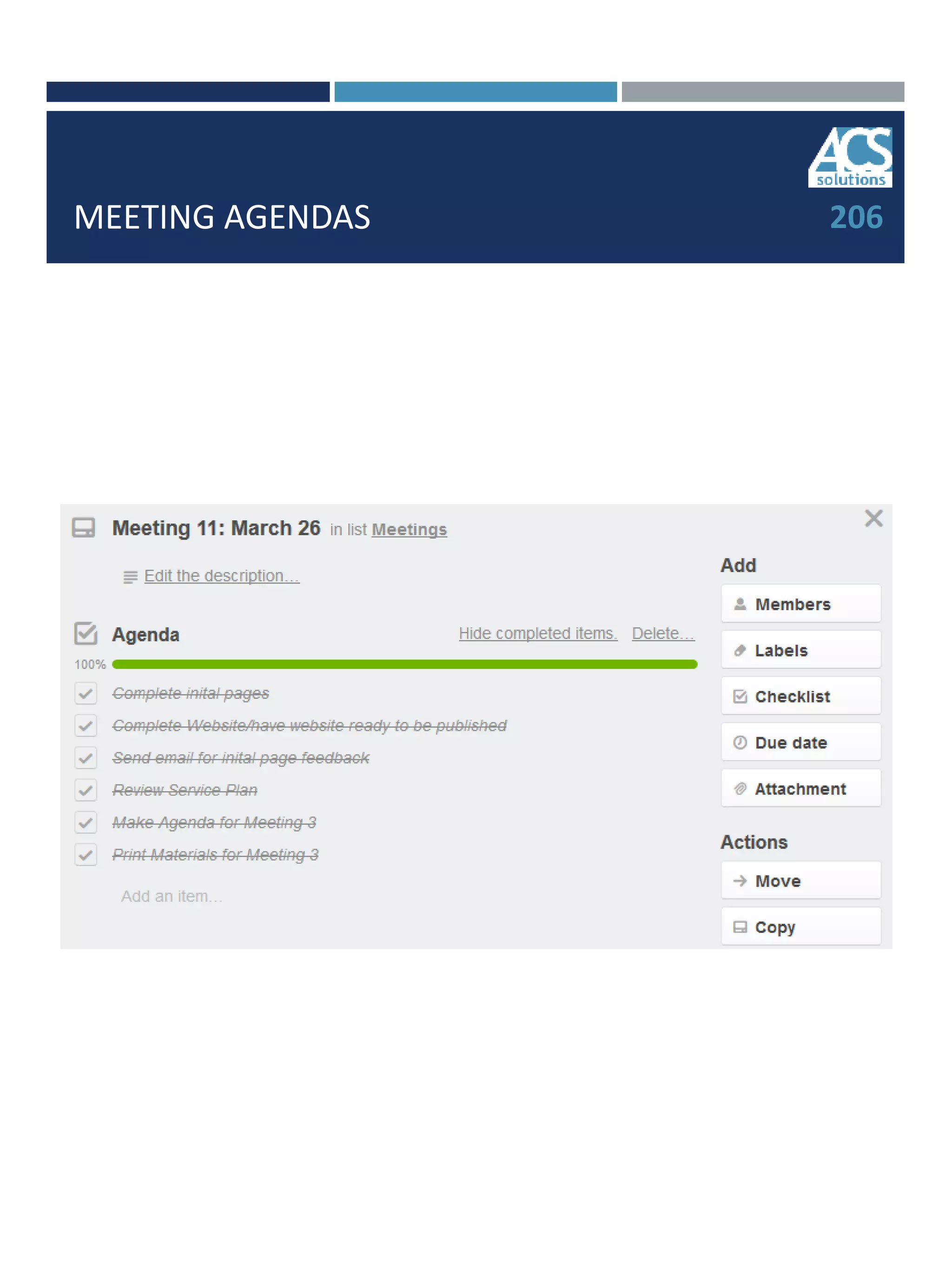 MEETING AGENDAS 206
 
