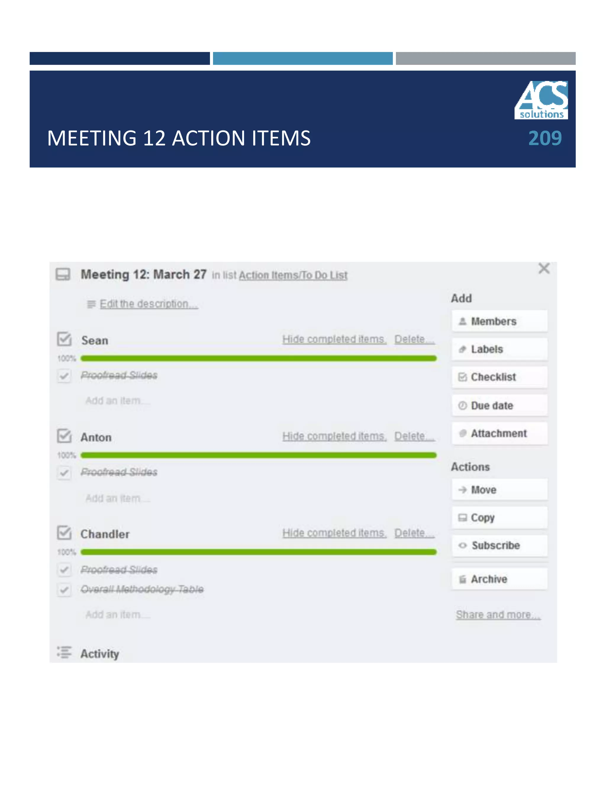 MEETING 12 ACTION ITEMS 209
 