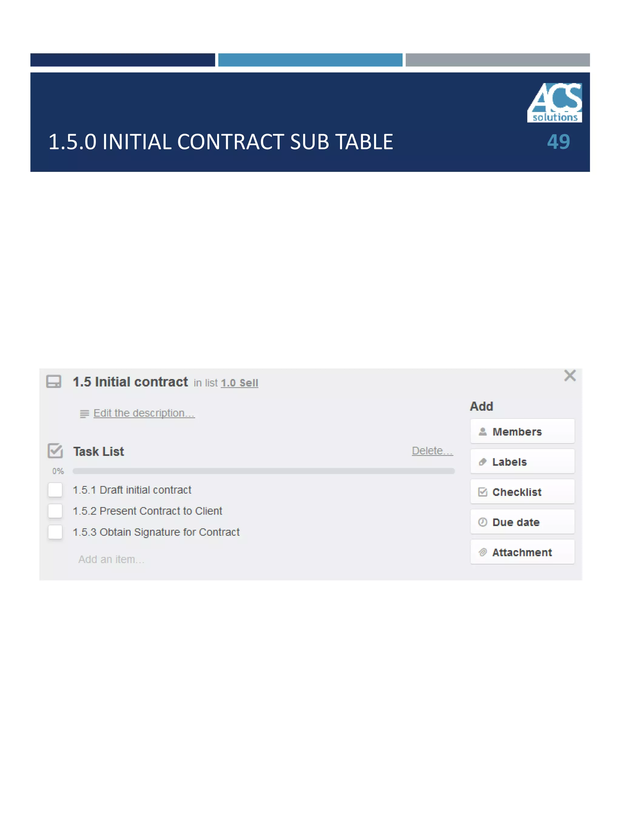 1.5.0 INITIAL CONTRACT SUB TABLE 49
 