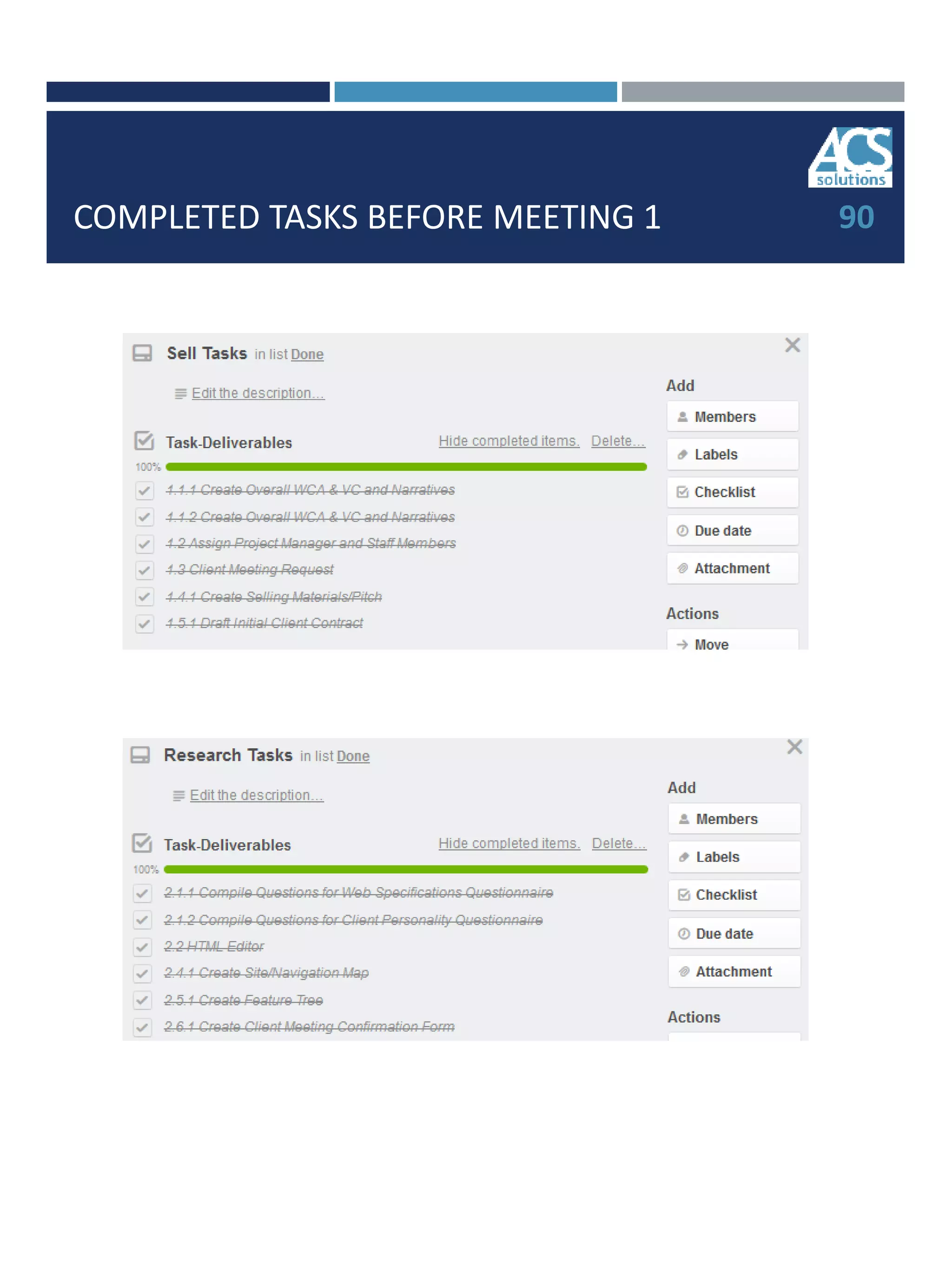 COMPLETED TASKS BEFORE MEETING 1 90
 