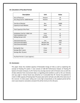 1. Paper on Floating Solar Photovoltaic System An Emerging Technology | PDF