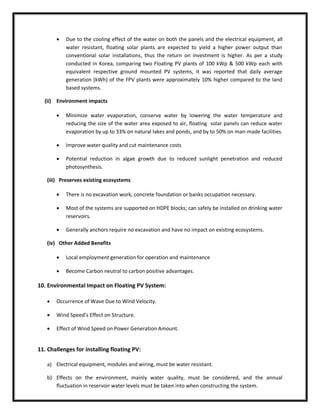 1. Paper on Floating Solar Photovoltaic System An Emerging Technology | PDF