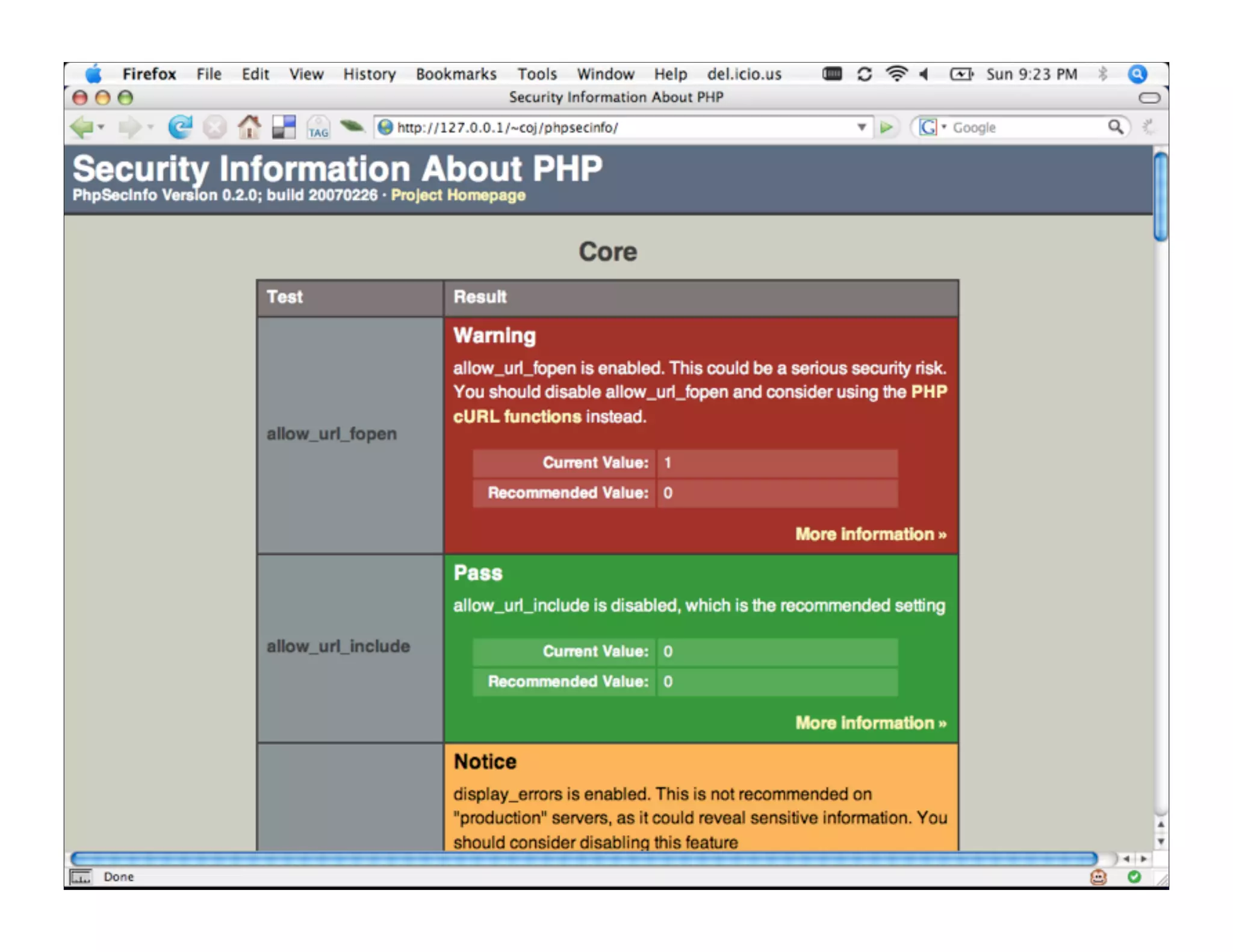Securing the PHP Environment with PHPSecInfo