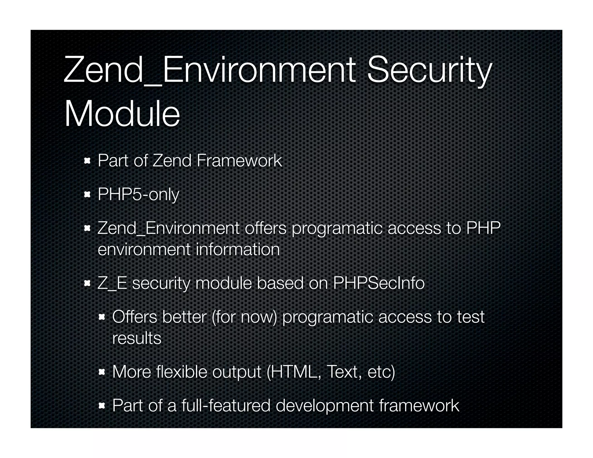 Securing the PHP Environment with PHPSecInfo
