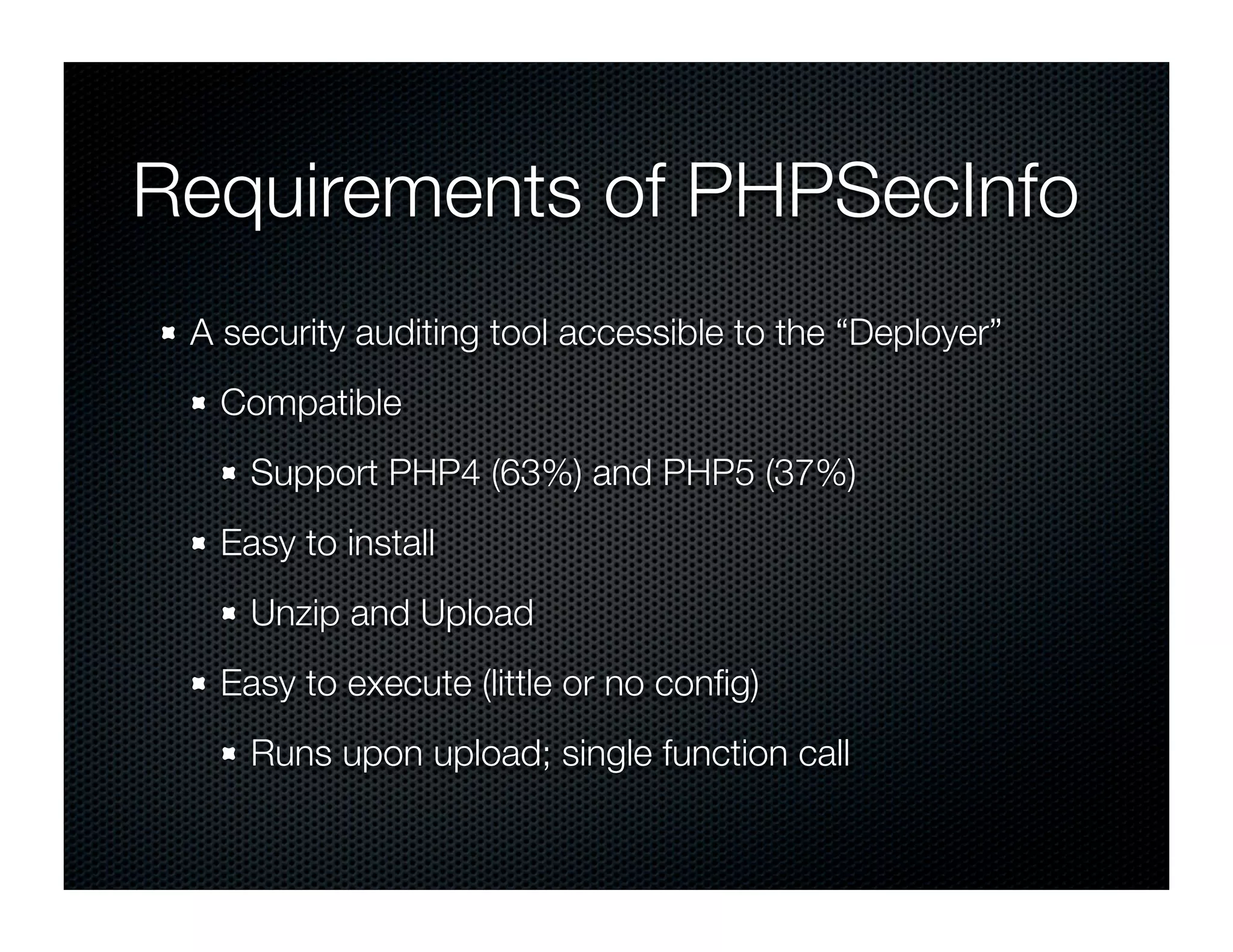 Securing the PHP Environment with PHPSecInfo