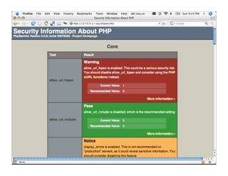 Securing the PHP Environment with PHPSecInfo