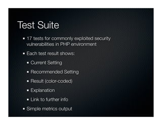 Securing the PHP Environment with PHPSecInfo