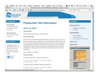 Securing the PHP Environment with PHPSecInfo