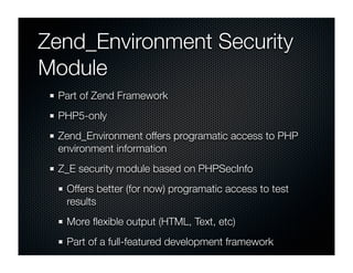Securing the PHP Environment with PHPSecInfo
