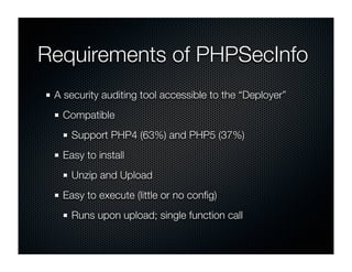 Securing the PHP Environment with PHPSecInfo