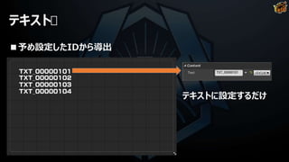 テキスト
■予め設定したIDから導出
テキストに設定するだけ
 