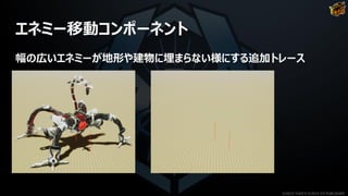 エネミー移動コンポーネント
幅の広いエネミーが地形や建物に埋まらない様にする追加トレース
©2019 YUKE'S ©2019 D3 PUBLISHER
 