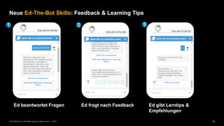24PUBLIC© 2020 SAP SE or an SAP affiliate company. All rights reserved. ǀ
Neue Ed-The-Bot Skills: Feedback & Learning Tips
1 2 3
Ed beantwortet Fragen Ed fragt nach Feedback Ed gibt Lerntips &
Empfehlungen
 
