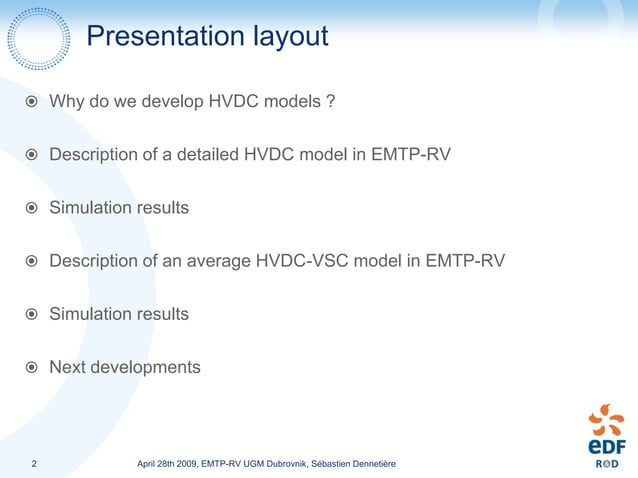 Edf R&D Dennetiere Hvdc Emtp | PPT