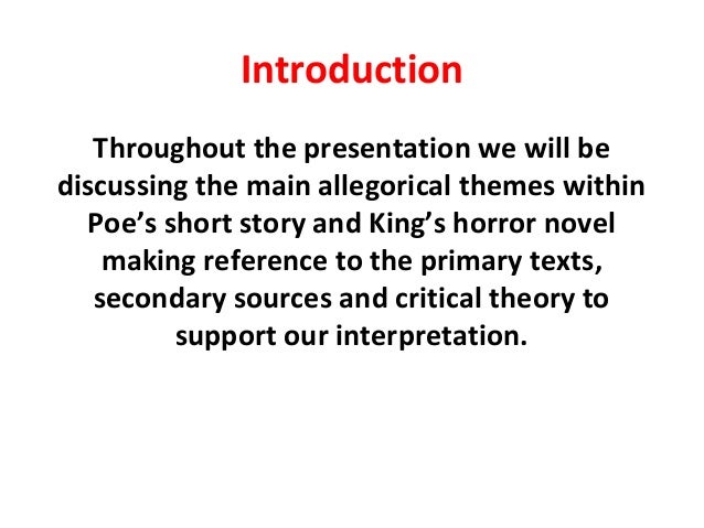 Edgar Allan Poes The Masque Of The Red Death Back Up Masque Ofthe Red Death And Stephen Kings The Shining Science And Technology Essays also Essay Writing Format For High School Students English Essay Introduction Example