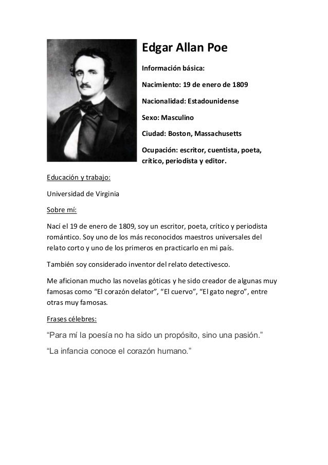 Edgar allan poe biografia