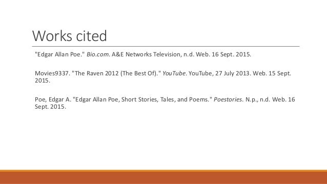 Edgar Allan Poe Biography Work Cited | edgar allan poe unit plan Edgar Allan Poe Biography Work Cited | edgar allan poe unit plan