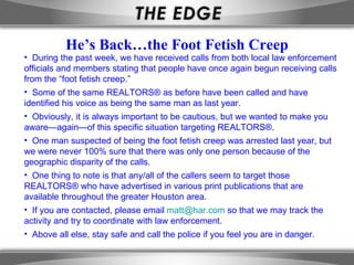He’s Back…the Foot Fetish Creep ,[object Object],[object Object],[object Object],[object Object],[object Object],[object Object],[object Object]