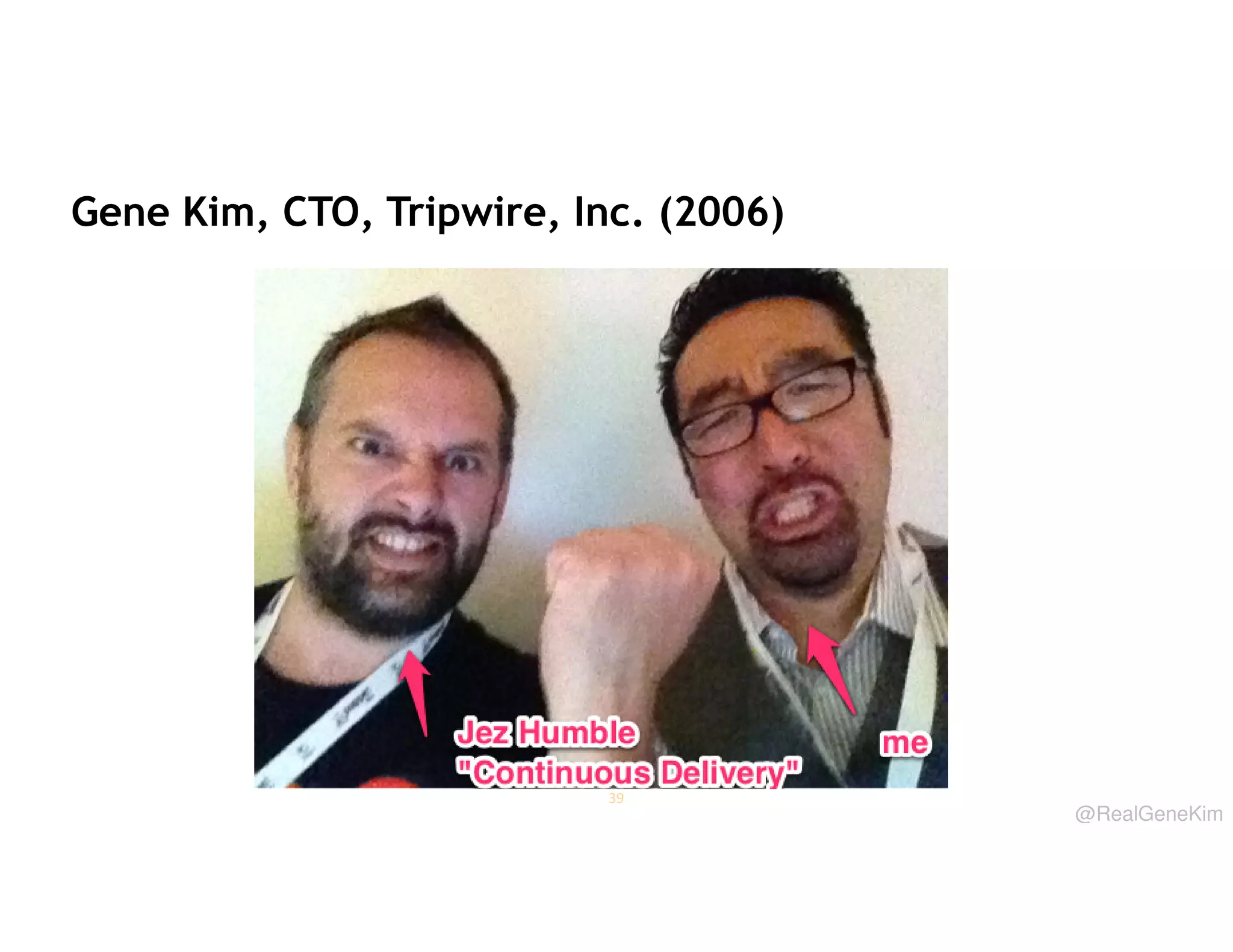 Gene Kim, CTO, Tripwire, Inc. (2006)

39

@RealGeneKim

 