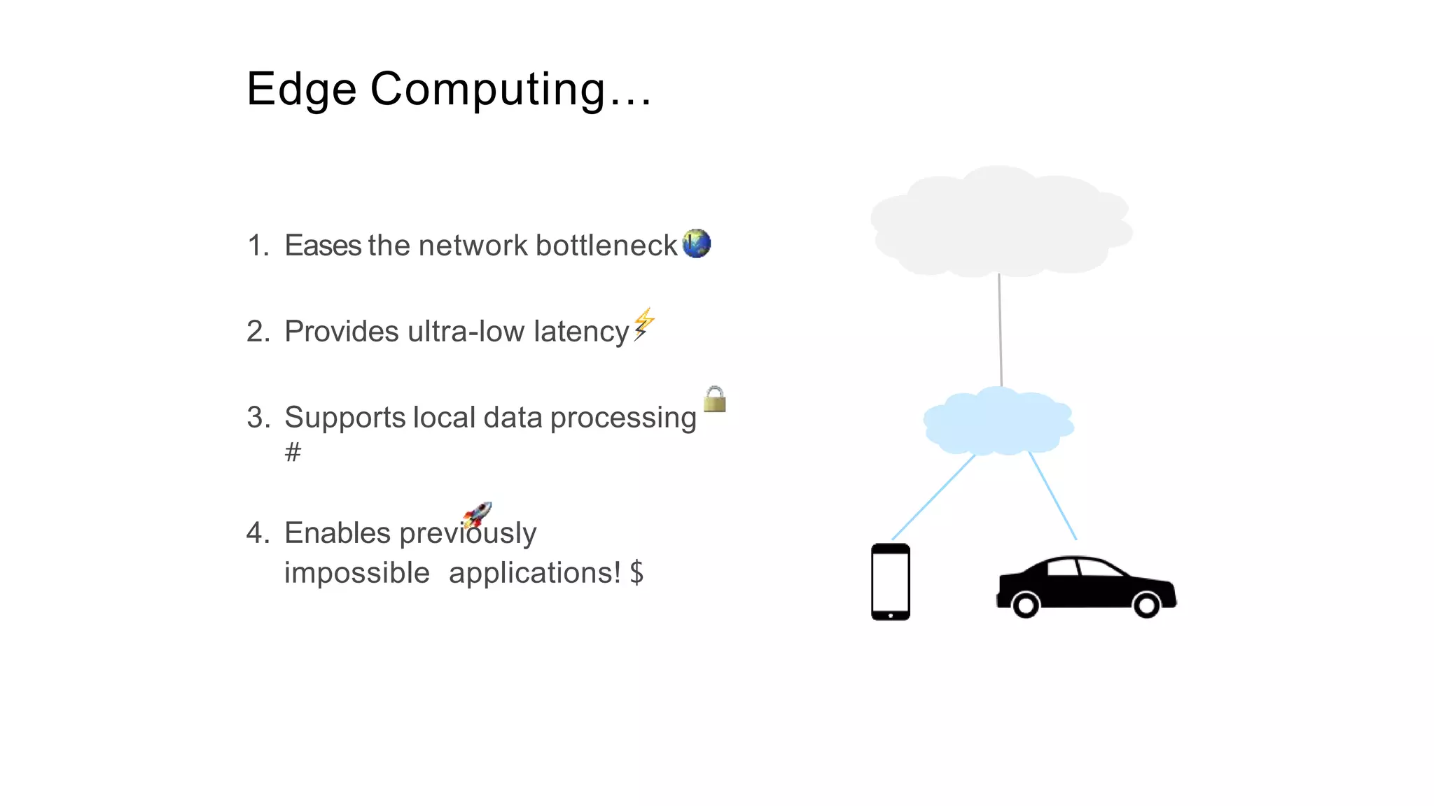 #GHC18
1. Eases the network bottleneck !
2. Provides ultra-low latency⚡
3. Supports local data processing
#
4. Enables previously
impossible applications! $
Edge Computing…
 