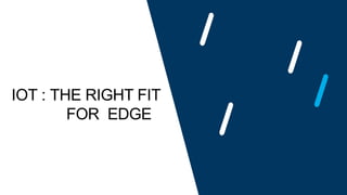 IOT : THE RIGHT FIT
FOR EDGE
 