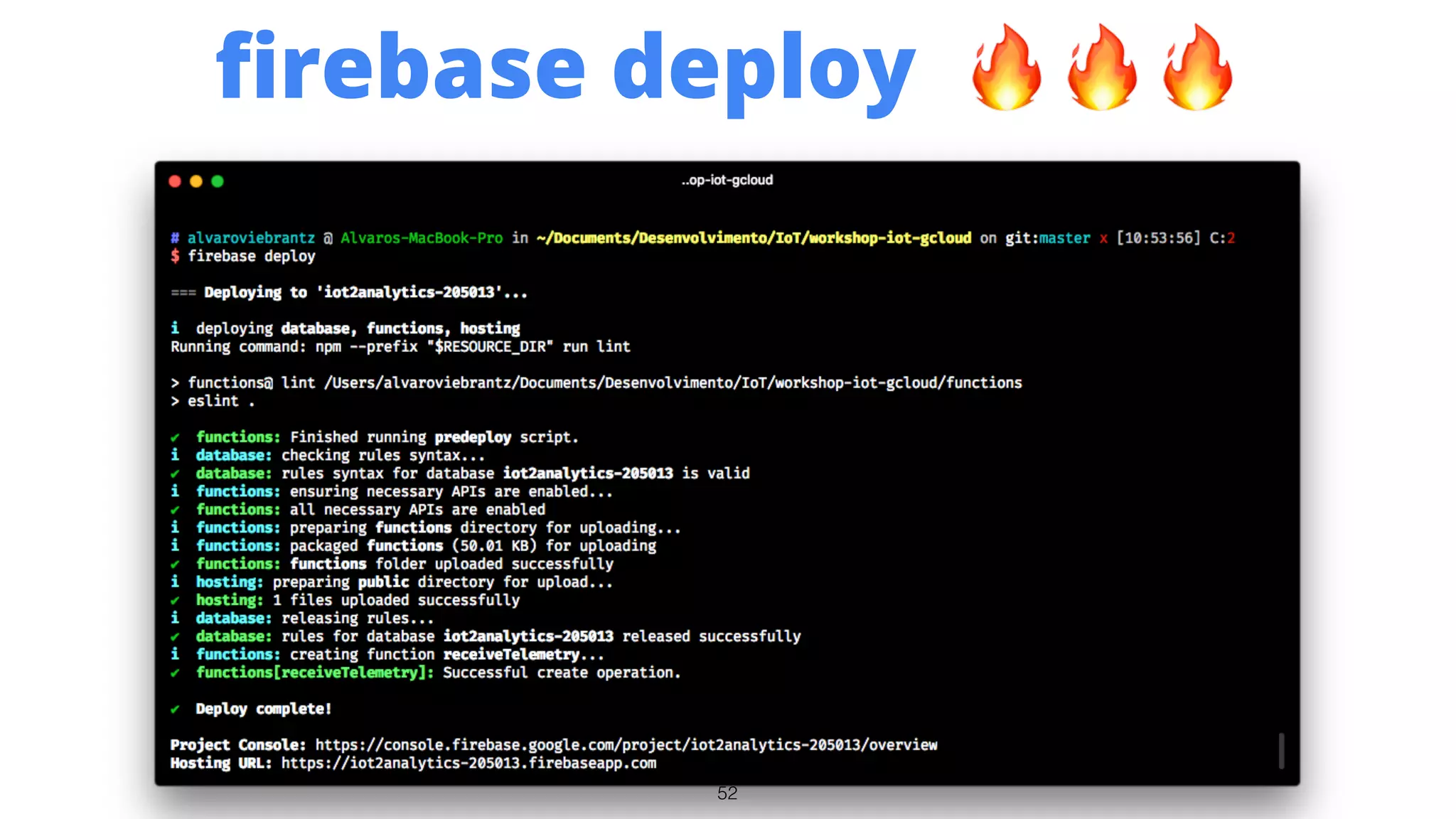 52
ﬁrebase deploy 🔥 🔥 🔥
 