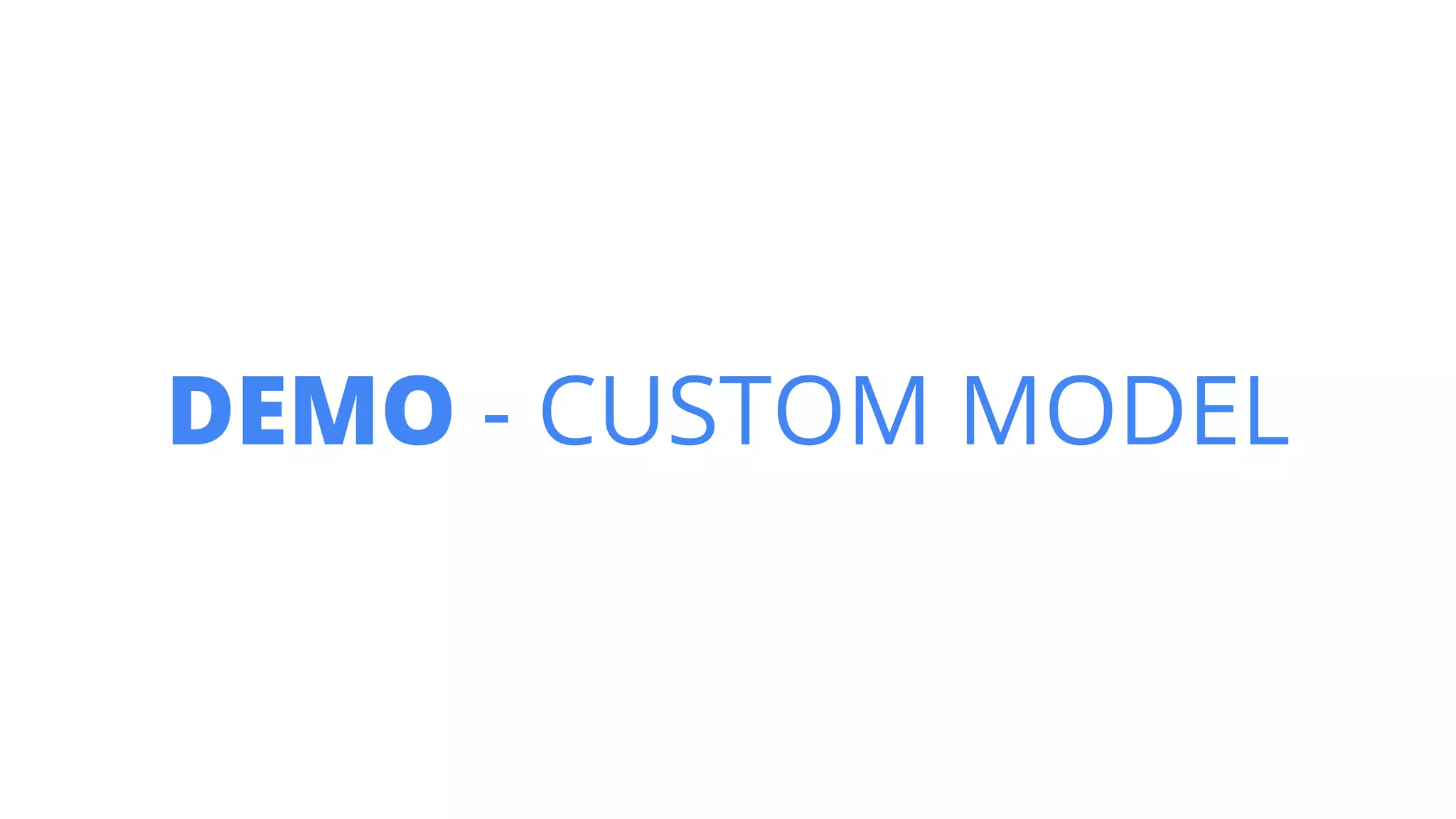 DEMO - CUSTOM MODEL
 