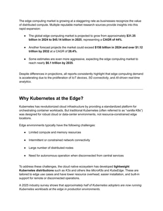 Edge computing with K3s and K8s ...