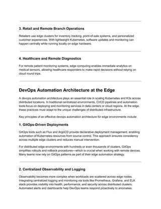 Edge computing with K3s and K8s ...