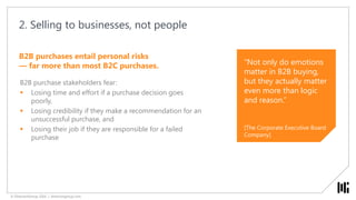 © DirectionGroup 2016 | directiongroup.com
All to often, our content fails to say anything new.
Or different. Or interesting.
In order to affect change in the organisation, we need to break down the status quo (e.g.
satisfaction with a work-around or a competitors offering) and offer something that directly
supports the purchase
3. Teaching grandma to suck eggs
© DirectionGroup 2016 | directiongroup.com
 