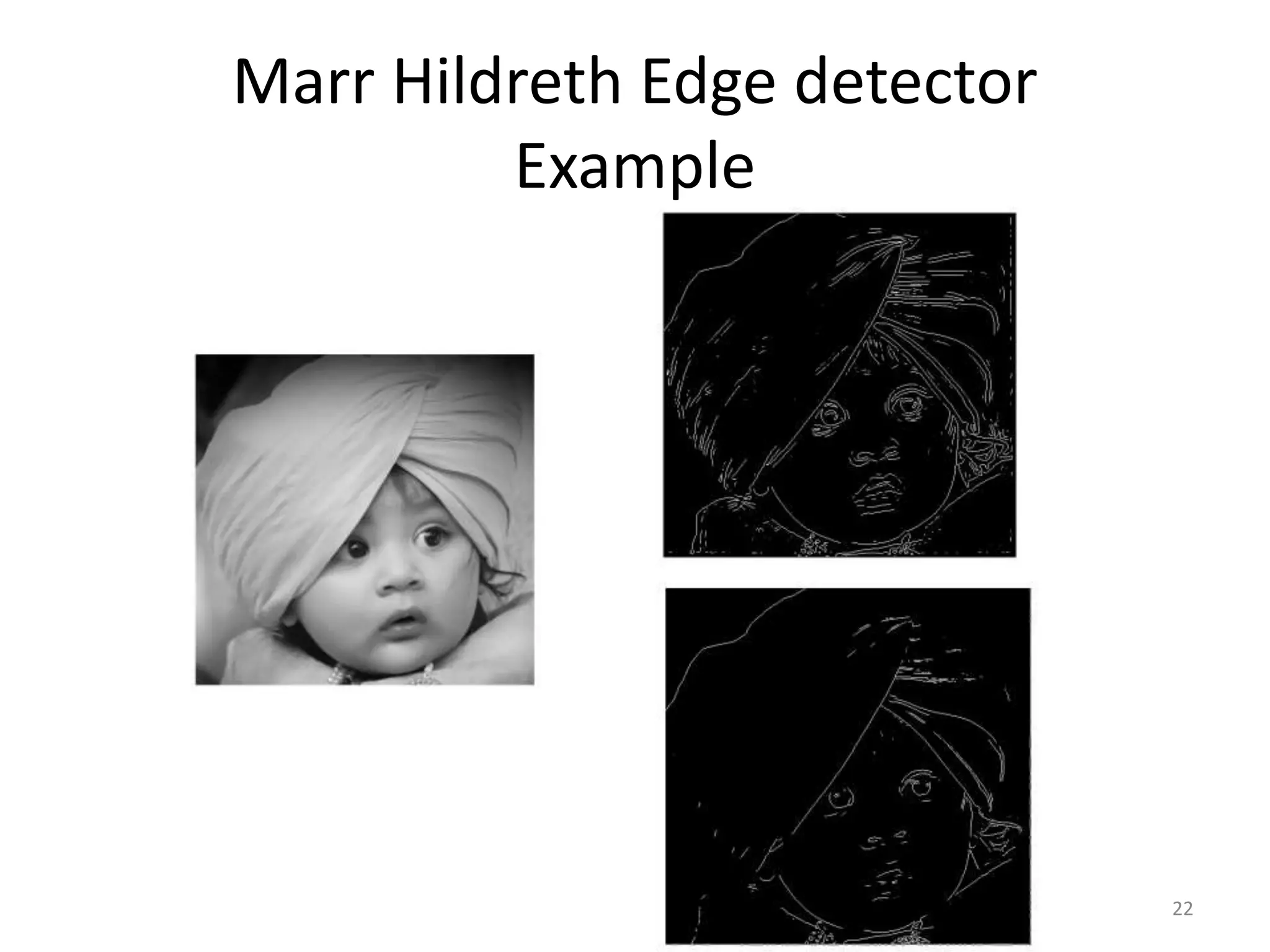22
Marr Hildreth Edge detector
Example
 
