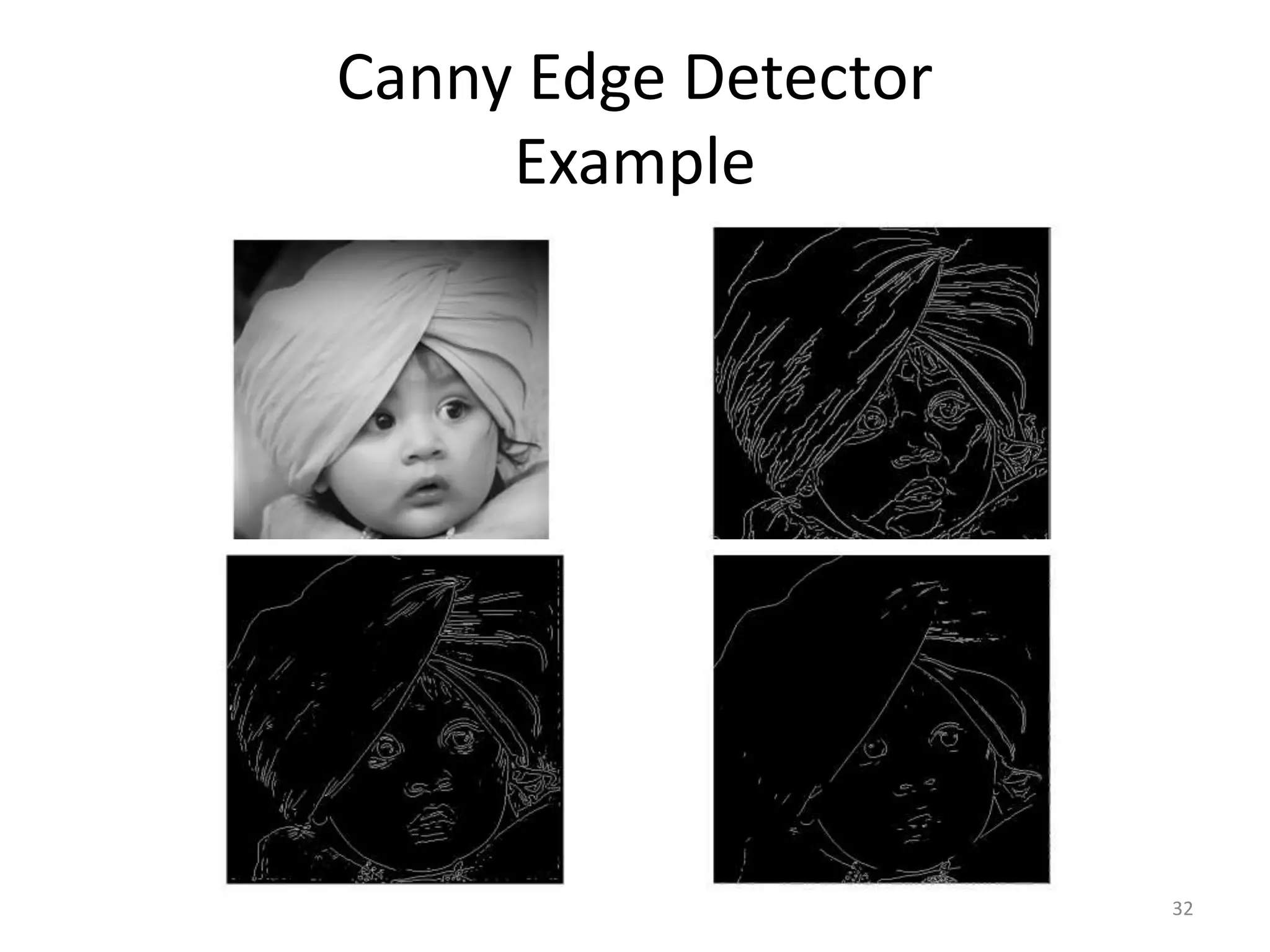 Canny Edge Detector
Example
32
 